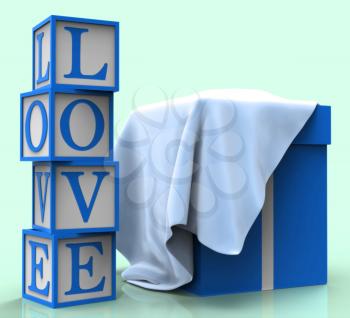Love Giftbox Representing Surprises Adoration And Passion