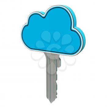 Cloud Computing Key Showing Internet Data Security