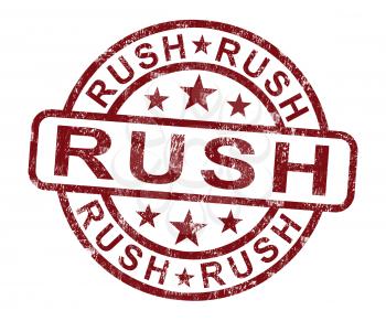 Rush Stamp Shows Speedy Urgent Express Delivery