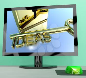 Ideas Key On Computer Screen Shows Creativity