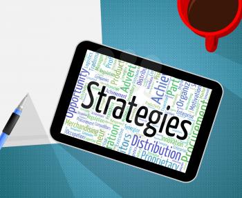 Strategies Word Representing Business Strategy And Tactic