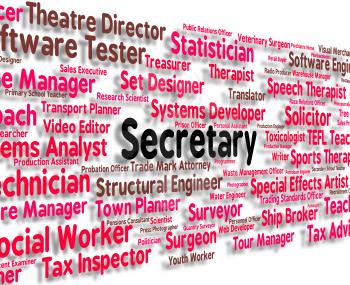 Secretary Job Indicating Personal Assistant And Employee