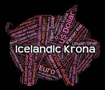 Icelandic Krona Representing Currency Exchange And Words