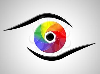 Eye Aperture Representing Color Swatch And Chromatic