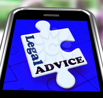 Legal Advice Smartphone Meaning Lawyer Assistance Online