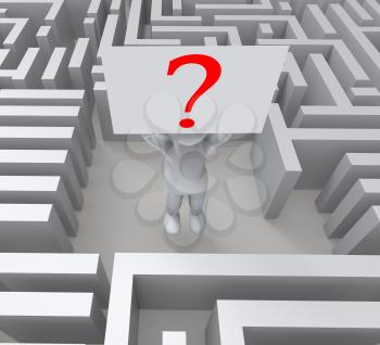 Question In Maze Showing Confusion And Puzzled