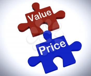 Value Price Puzzle Showing Worth And Cost Of Product