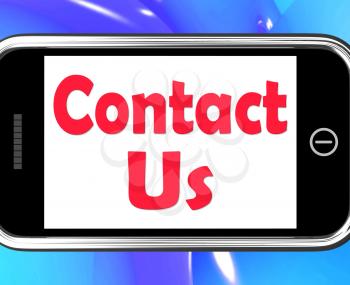 Contact Us On Phone Showing Communicate Online