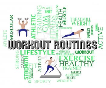 Workout Routines Showing Physical Activity And Aerobics