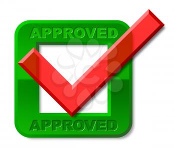 Approved Tick Indicating Checkmark Pass And Yes