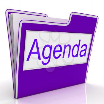 File Agenda Showing Plan Business And Folder