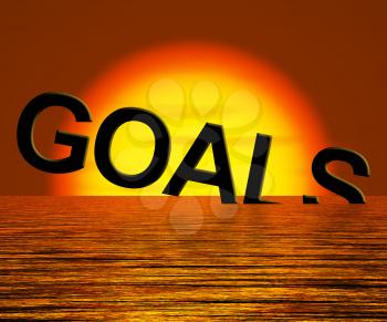 Goals Word Sinking Showing Problem Reaching Your Goal