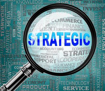 Strategic Magnifier Representing Business Strategy And Searches