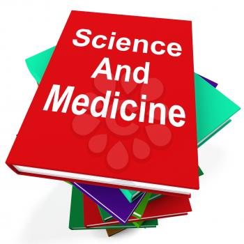 Science And Medicine Book Stack Showing Medical Research