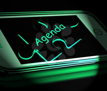 Agenda Smartphone Displaying Internet Calendar And Schedule