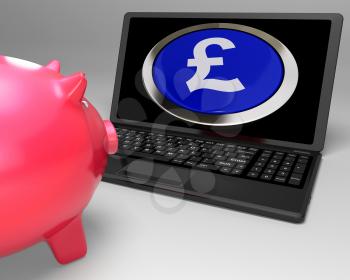 Pound Symbol Button On Laptop Shows Earnings And Finances
