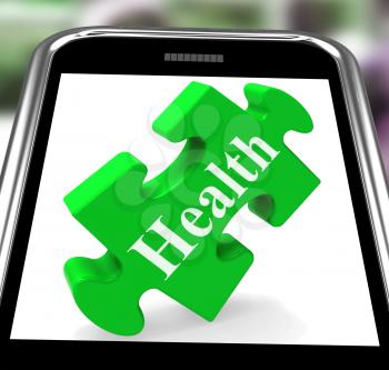 Health Smartphone Showing Wellness And Fitness On Web