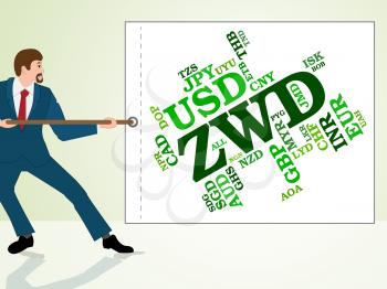 Zwd Currency Indicating Worldwide Trading And Coin