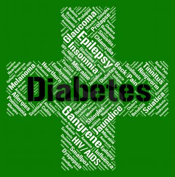 Diabetes Word Showing Ill Health And Infections