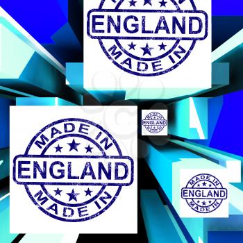 Made In England On Cubes Shows English Production And Manufacture