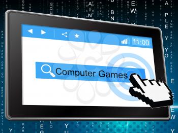 Computer Games Showing World Wide Web And Play Time