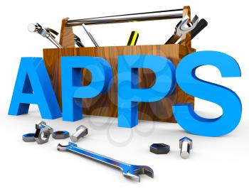 Apps Software Indicating Web Computer And Applications