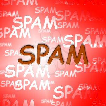 Spam Words Meaning Junk Electronic Mail Online