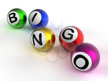 Bingo Game Balls Showing Luck At Lottery