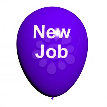 New Job Balloon Showing New Beginnings in Careers