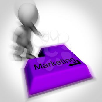 Marketing Keyboard Showing Promotion Advertising And PR