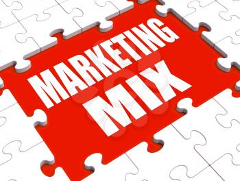 Marketing Mix Puzzle Showing Marketplace Place Price Product And Promotions