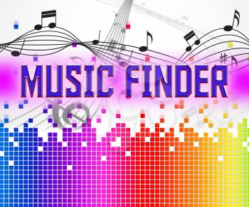 Music Finder Representing Search Out And Finds