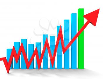 Increasing Graph Indicating Financial Report And Upwards