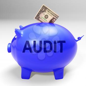Audit Piggy Bank Meaning Auditing Inspecting And Finances