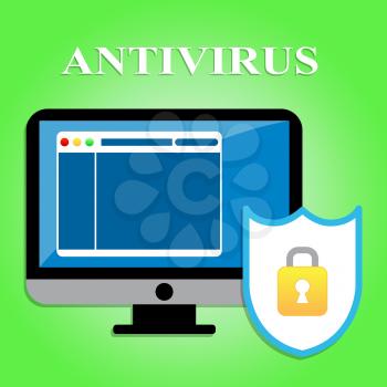 Computer Antivirus Representing Malicious Software And Digital