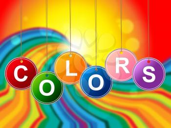 Colors Paint Indicating Multicolored Spectrum And Vibrant