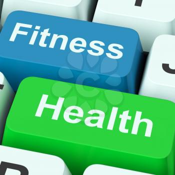 Fitness Health Keys Showing Healthy Lifestyle