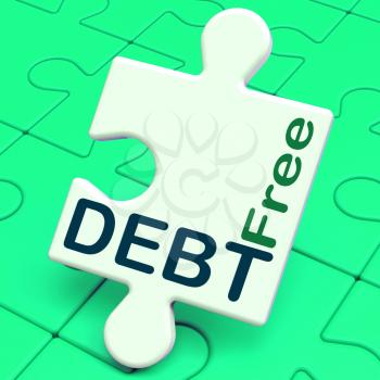 Debt Free Puzzle Meaning Financial Freedom And No Liability