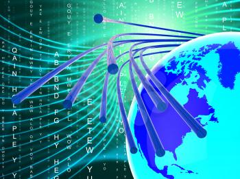 Optical Fiber Network Indicating World Wide Web And Website