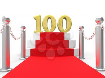Golden One Hundred On Red Carpet Meaning Movie Industry Anniversary And Recognition