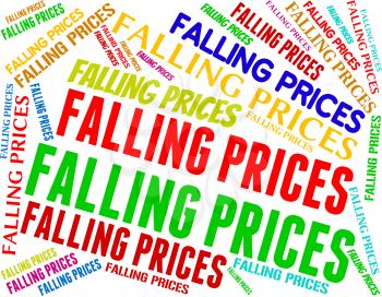 Falling Prices Indicating Closeout Reduced And Words