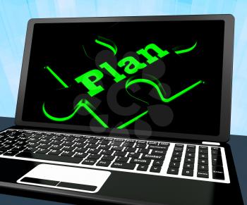 Plan Puzzle On Laptop Shows Missions And Objectives