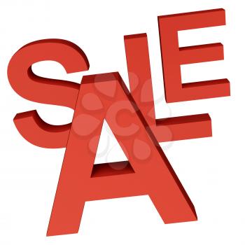 Sale Word In Red As Symbol for Discounts And Promotions