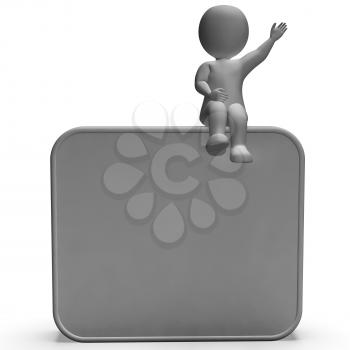 Character On Copyboard Blank Board For Message Or Presentation