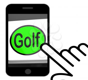 Golf Button Displaying Golfer Club Or Golfing