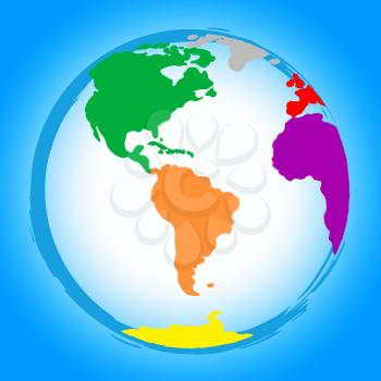 Global Colourful Showing Globally Globe And Globalise