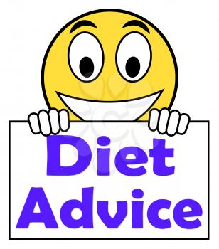 Diet Advice On Sign Showing Weightloss Knowledge