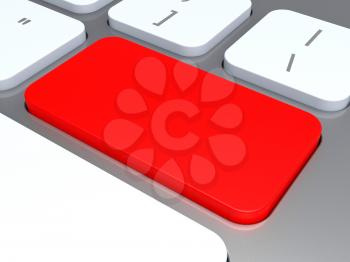 Blank Keyboard Key Showing Red Empty Copyspace Keypad