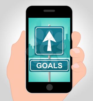 Goals Online Representing Mobile Phone And Aims