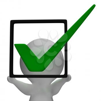 Holding Checkbox Or Check Box Showing Approval Or Checked